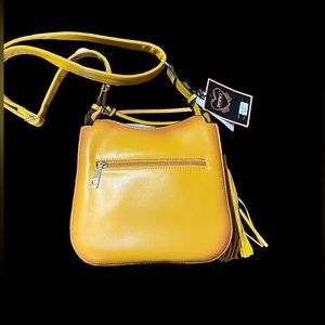 Diophy vegan, leather handbag, color, mustard.